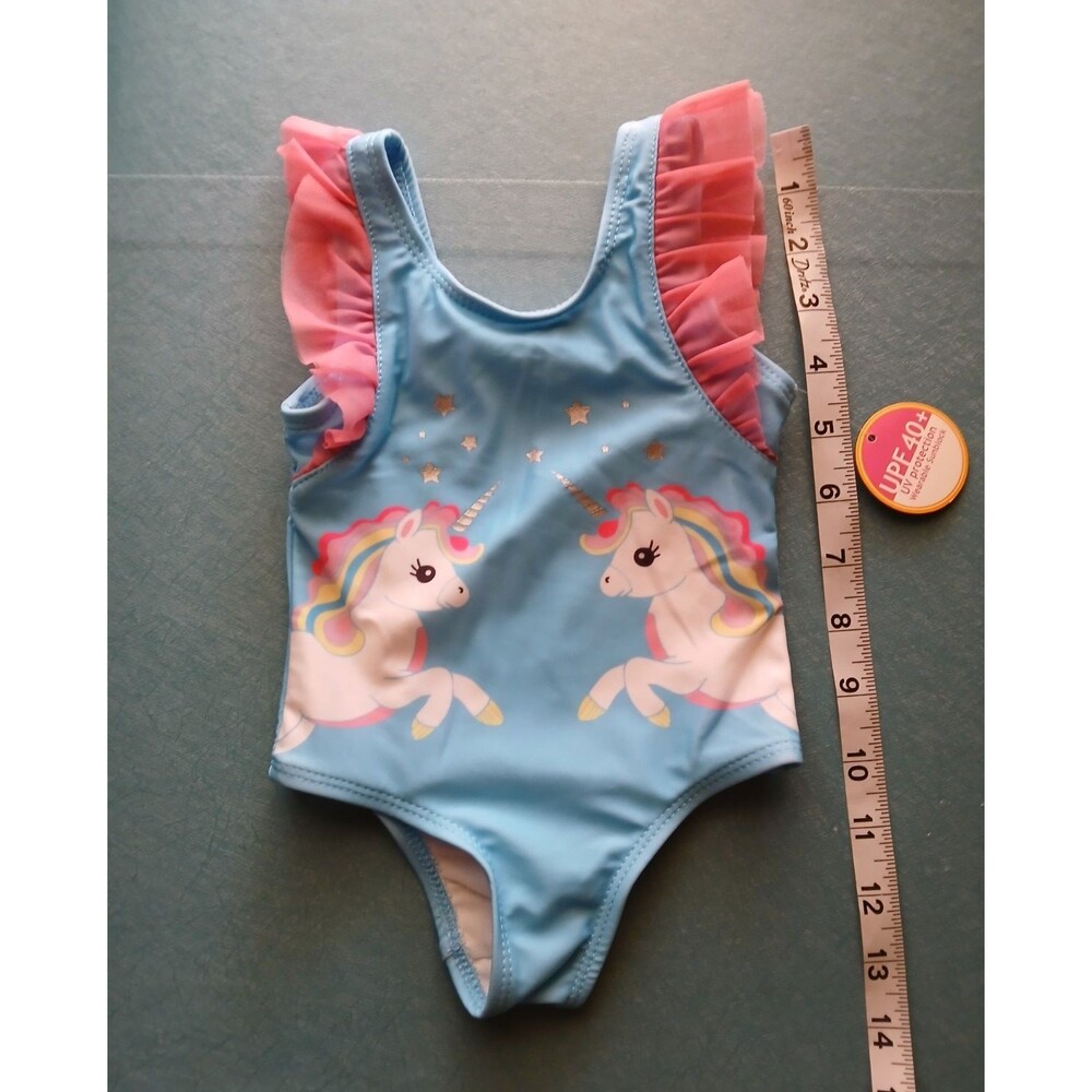 Girls Unicorn One Piece Swimsuit 12month old UV Protection NWT - Picture 4 of 6